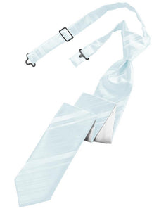 Cardi Pre-Tied Light Blue Striped Satin Skinny Necktie