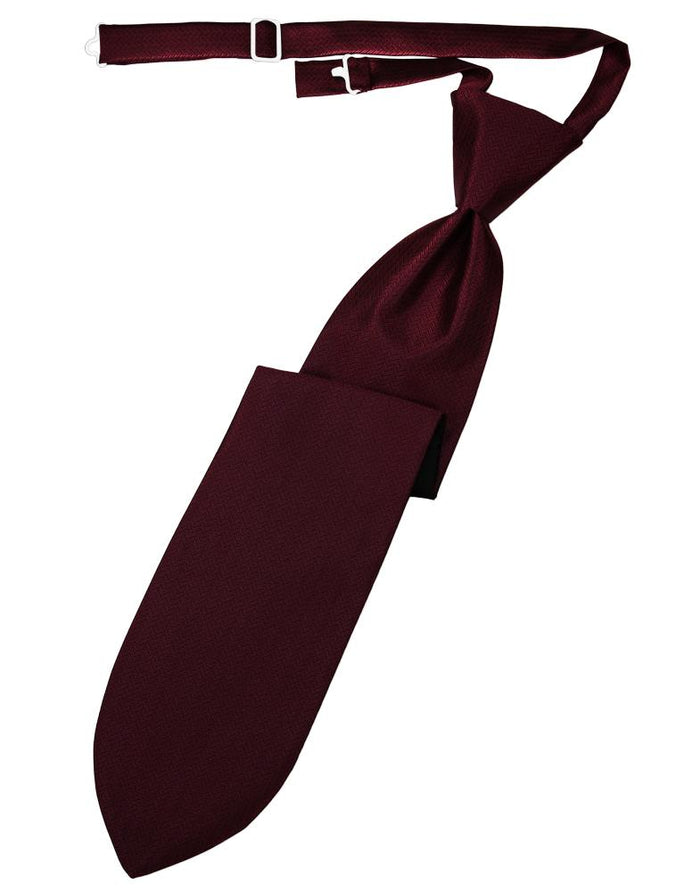 Cardi Pre-Tied Merlot Herringbone Necktie