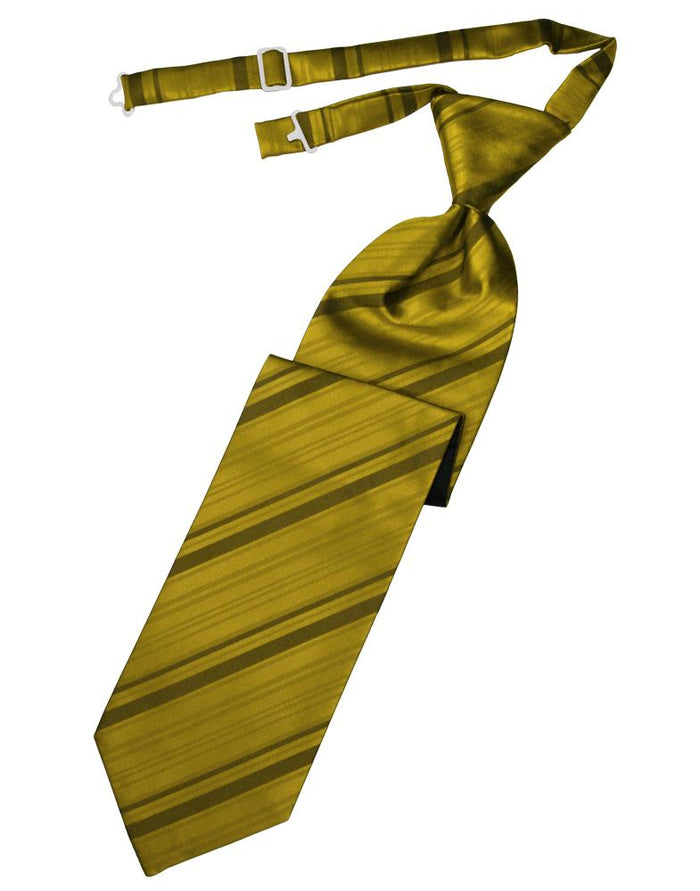Cardi Pre-Tied New Gold Striped Satin Necktie