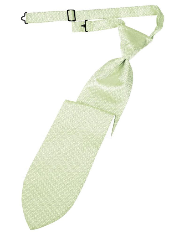Cardi Pre-Tied Pistachio Herringbone Necktie
