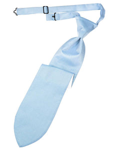Cardi Pre-Tied Powder Blue Herringbone Necktie
