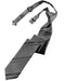 Cardi Pre-Tied Silver Striped Satin Skinny Necktie