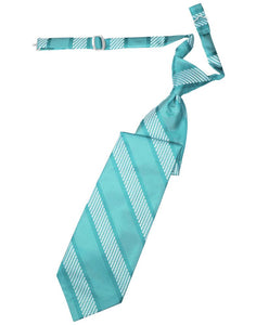 Cardi Pre-Tied Turquoise Venetian Stripe Necktie