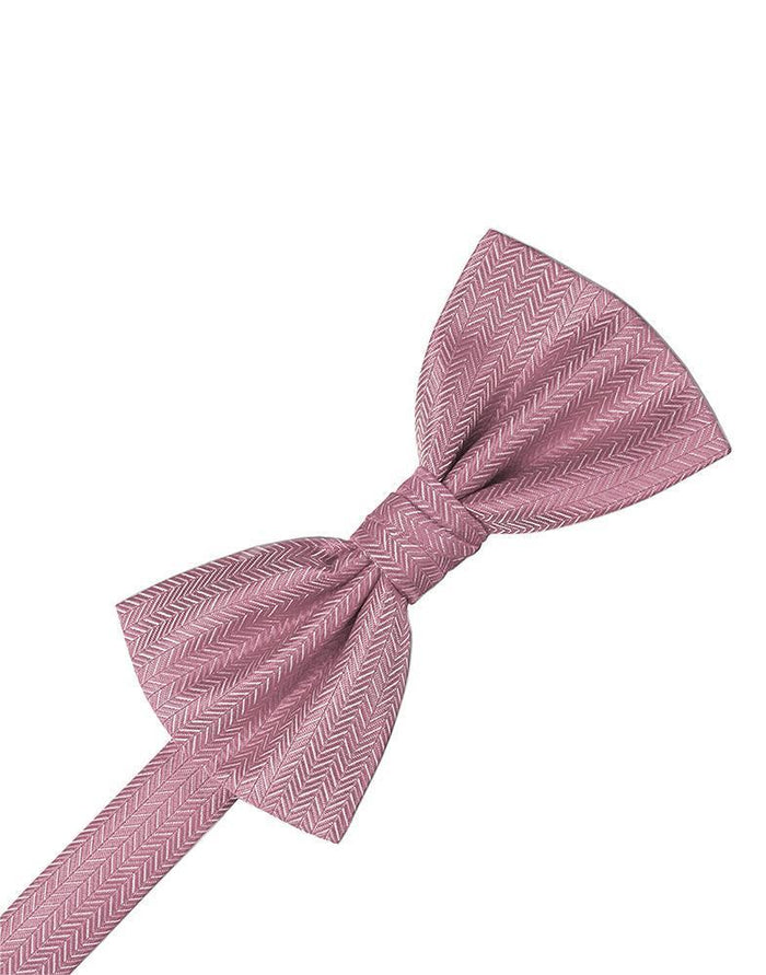 Rose Herringbone Kids Bow Tie