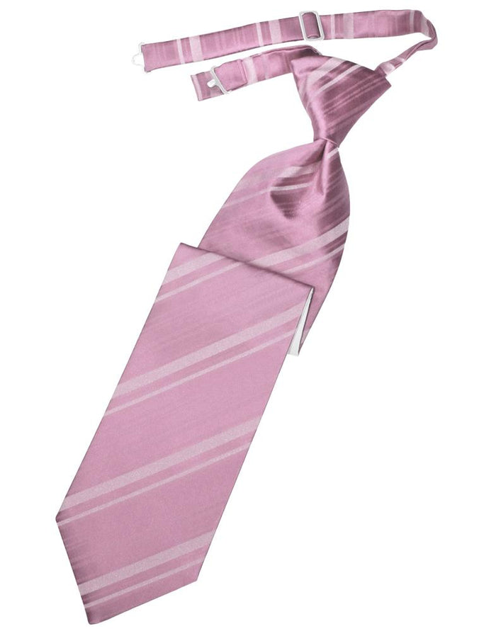 Rose Petal Striped Satin Kids Necktie