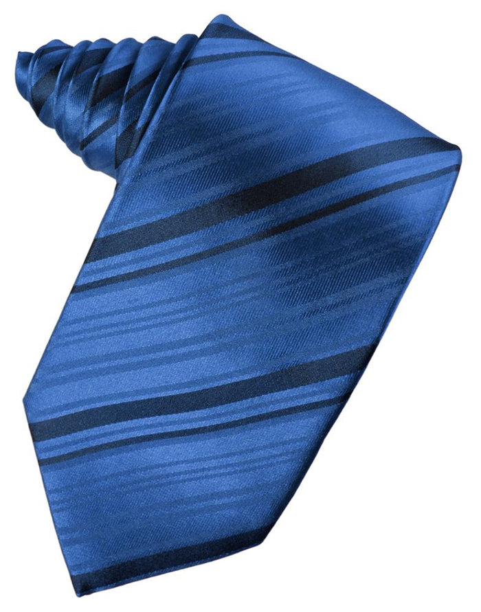 Royal Blue Striped Silk Necktie