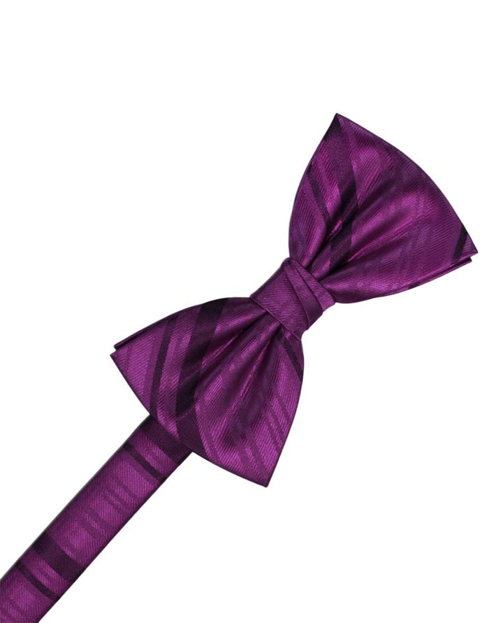 Sangria Striped Satin Kids Bow Tie