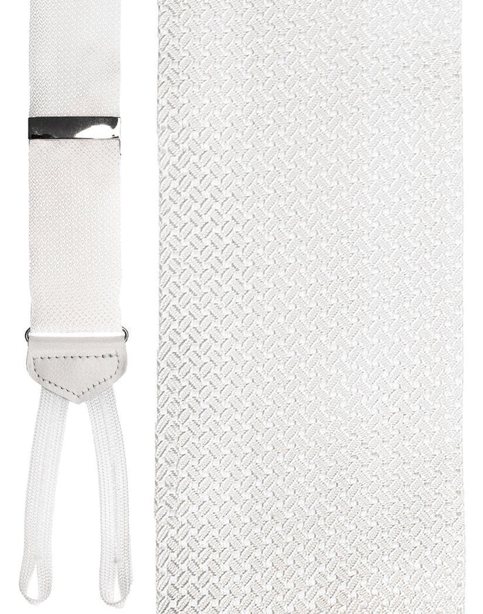 "Savona" White Suspenders