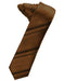 Cognac Striped Satin Skinny Necktie