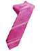 Fuchsia Striped Satin Skinny Necktie