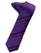 Purple Striped Satin Skinny Necktie