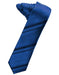 Royal Blue Striped Satin Skinny Necktie
