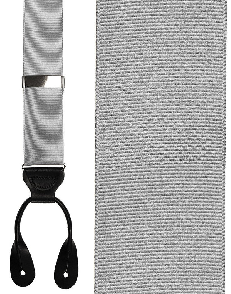 "Silver Grosgraine Ribbon II" Suspenders