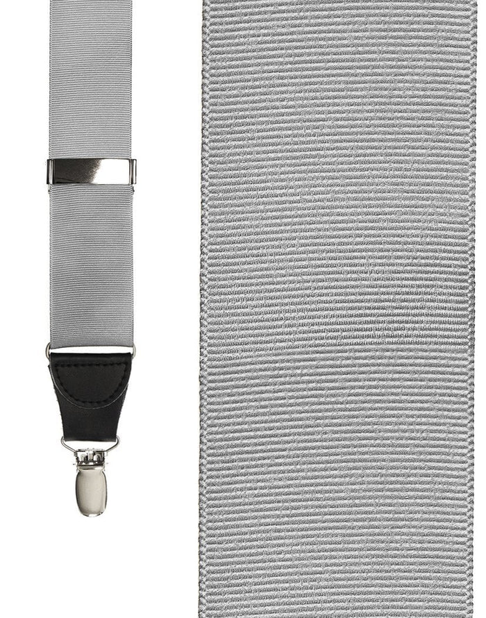 "Silver Grosgraine Ribbon" Suspenders