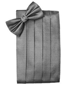 Silver Herringbone Kids Cummerbund