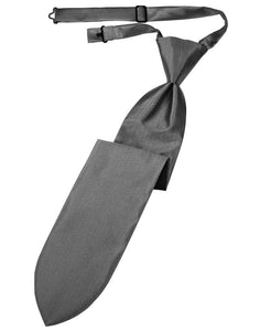 Silver Herringbone Kids Necktie