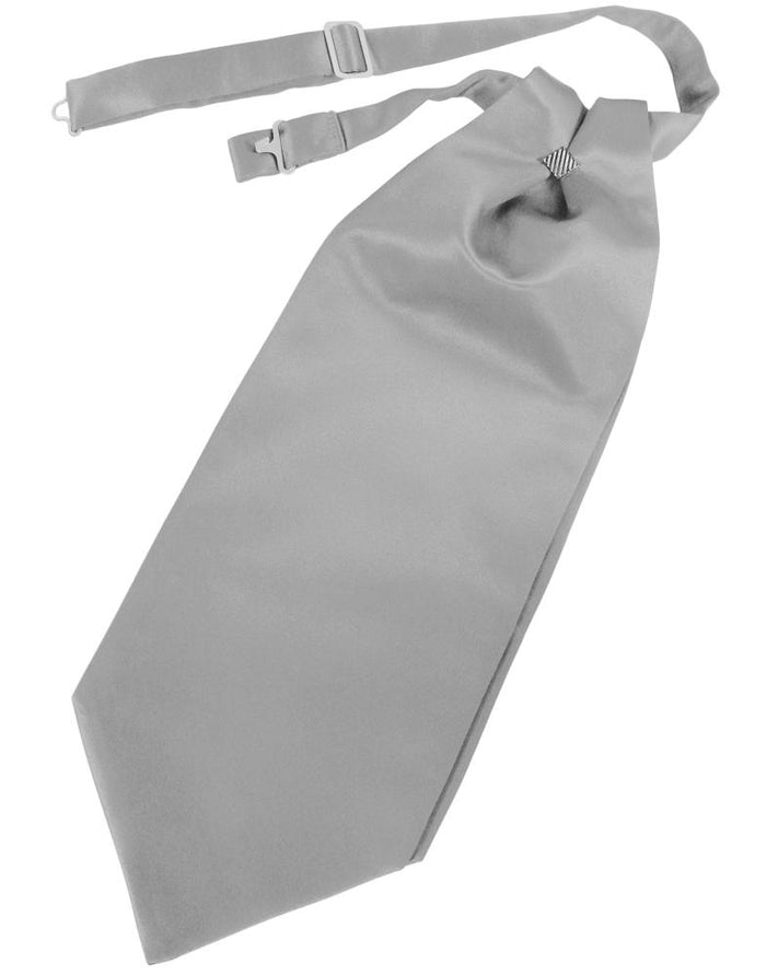 Silver Solid Satin Kids Cravat