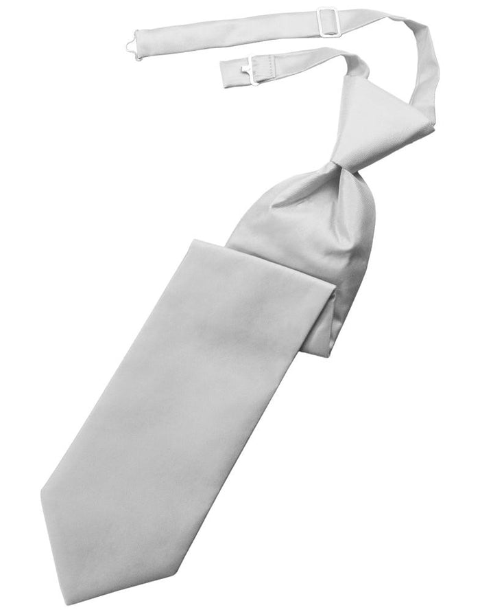 Silver Solid Twill Windsor Tie