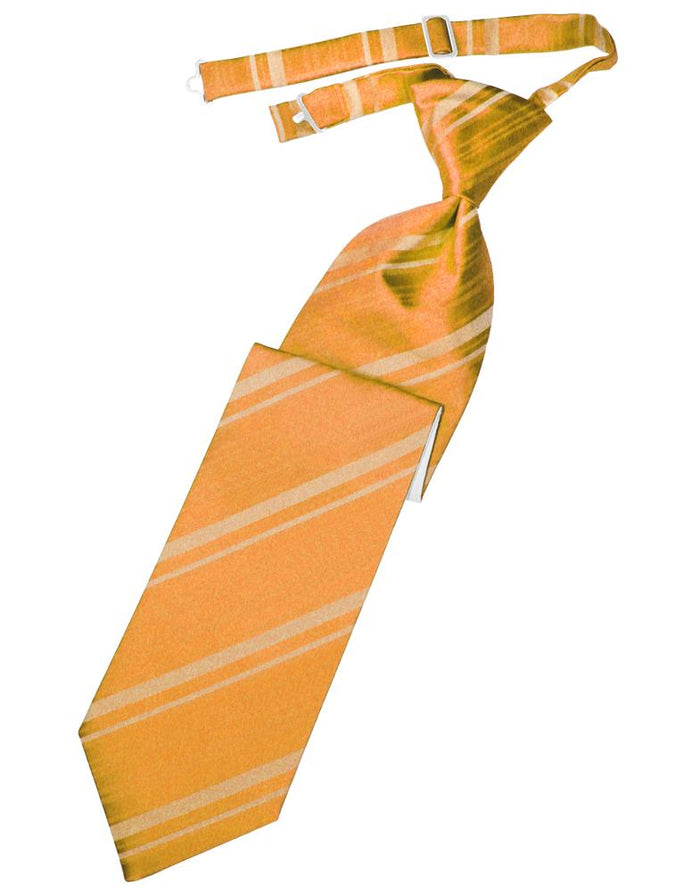 Tangerine Striped Satin Kids Necktie