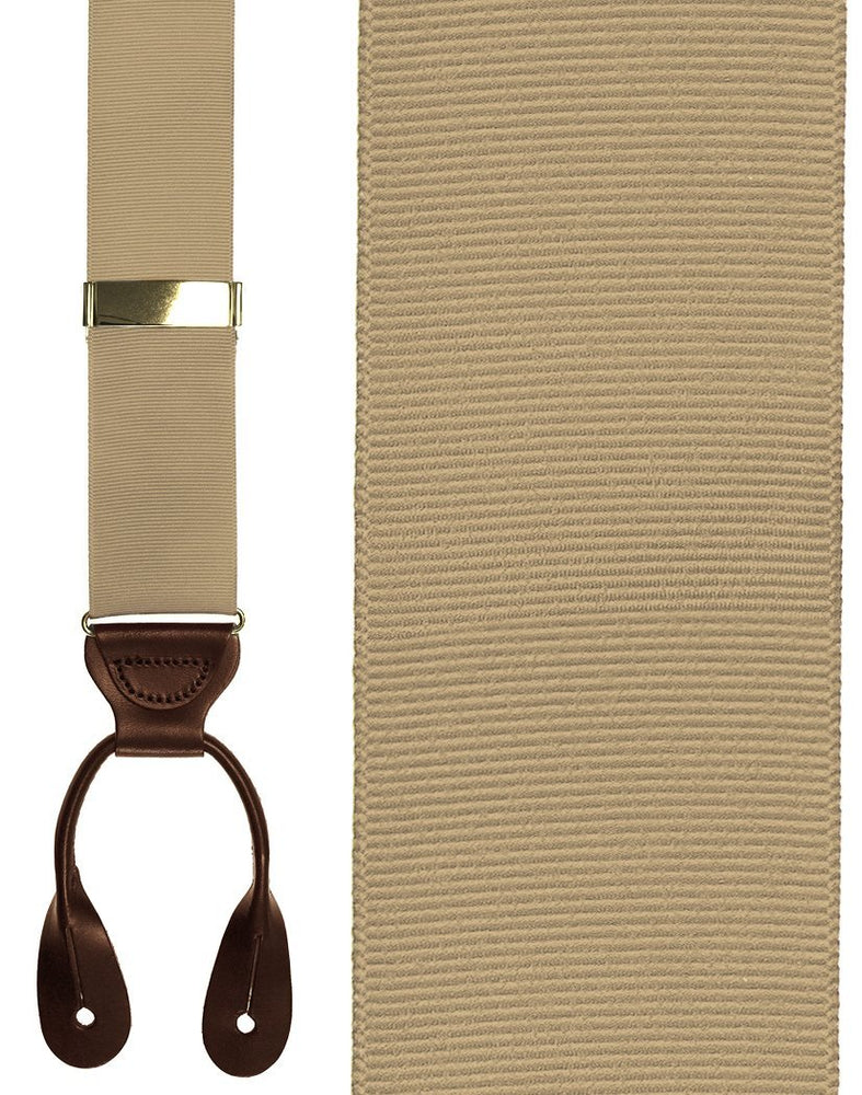 "Taupe Grosgraine Ribbon II" Suspenders