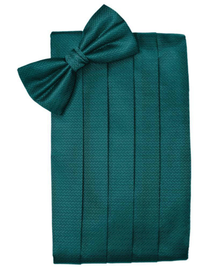 Teal Herringbone Kids Cummerbund