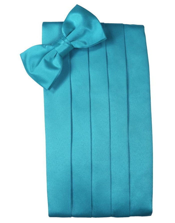 Turquoise Luxury Kids Satin Cummerbund