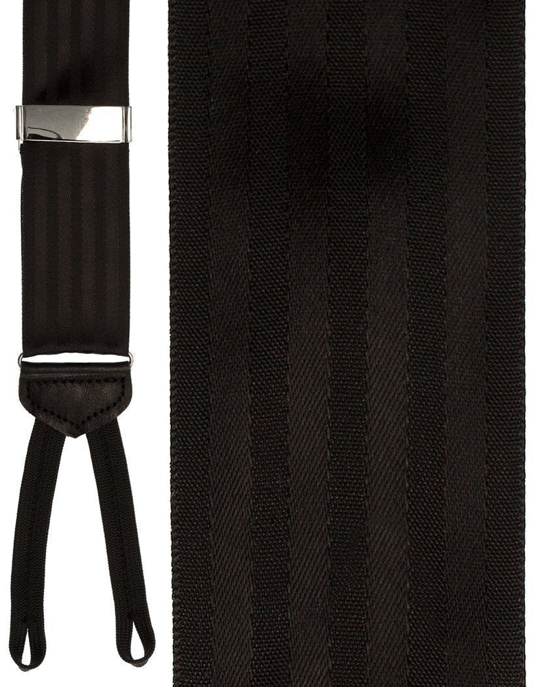 "Vincenza" Black Striped Suspenders