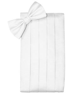 White Herringbone Kids Cummerbund