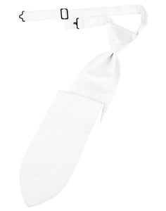 White Herringbone Kids Necktie