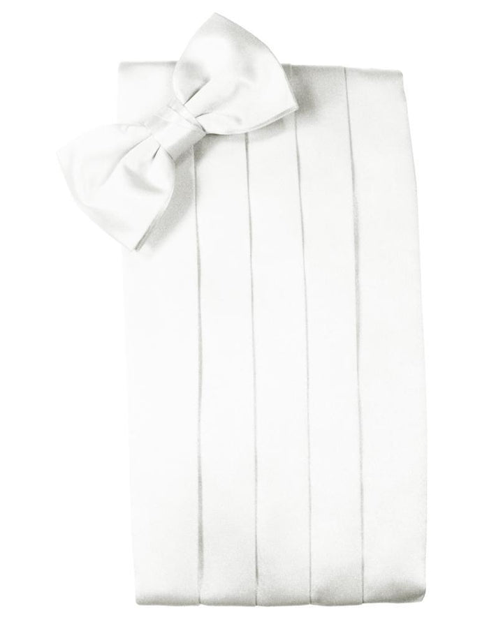 White Luxury Kids Satin Cummerbund