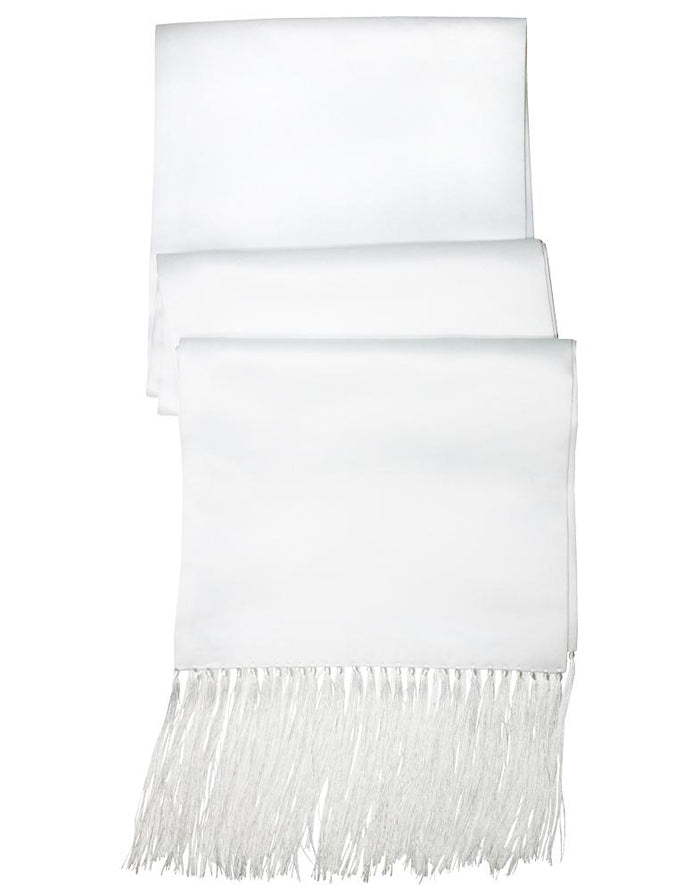 White Luxury Satin Tuxedo Scarf