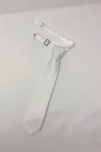 White Newton Stripe Kids Necktie