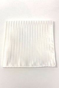 White Newton Stripe Pocket Square