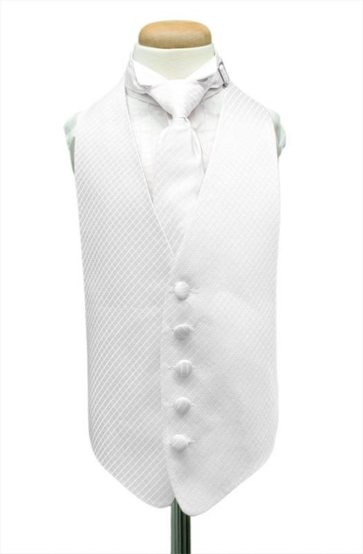 White Palermo Kids Tuxedo Vest