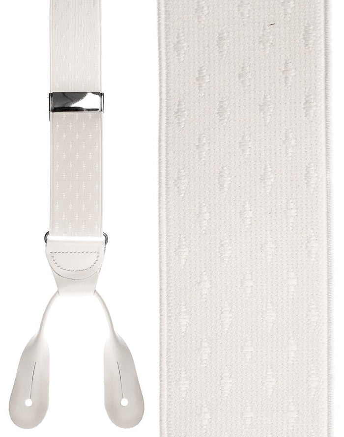 "White Petite Diamonds" Suspenders