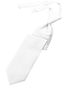White Solid Twill Kids Necktie