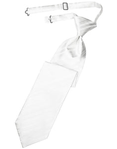 White Striped Satin Kids Necktie