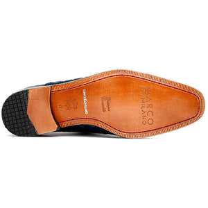 Marco Di Milano Caribe Newspaper Black Leather Dress Shoe