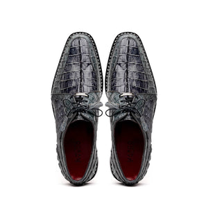Marco Di Milano Caribe Dark Grey Caiman Crocodile Derby