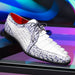 Marco_Di_Milano Caribe White Leather Sneakers - "Newspaper" Accent
