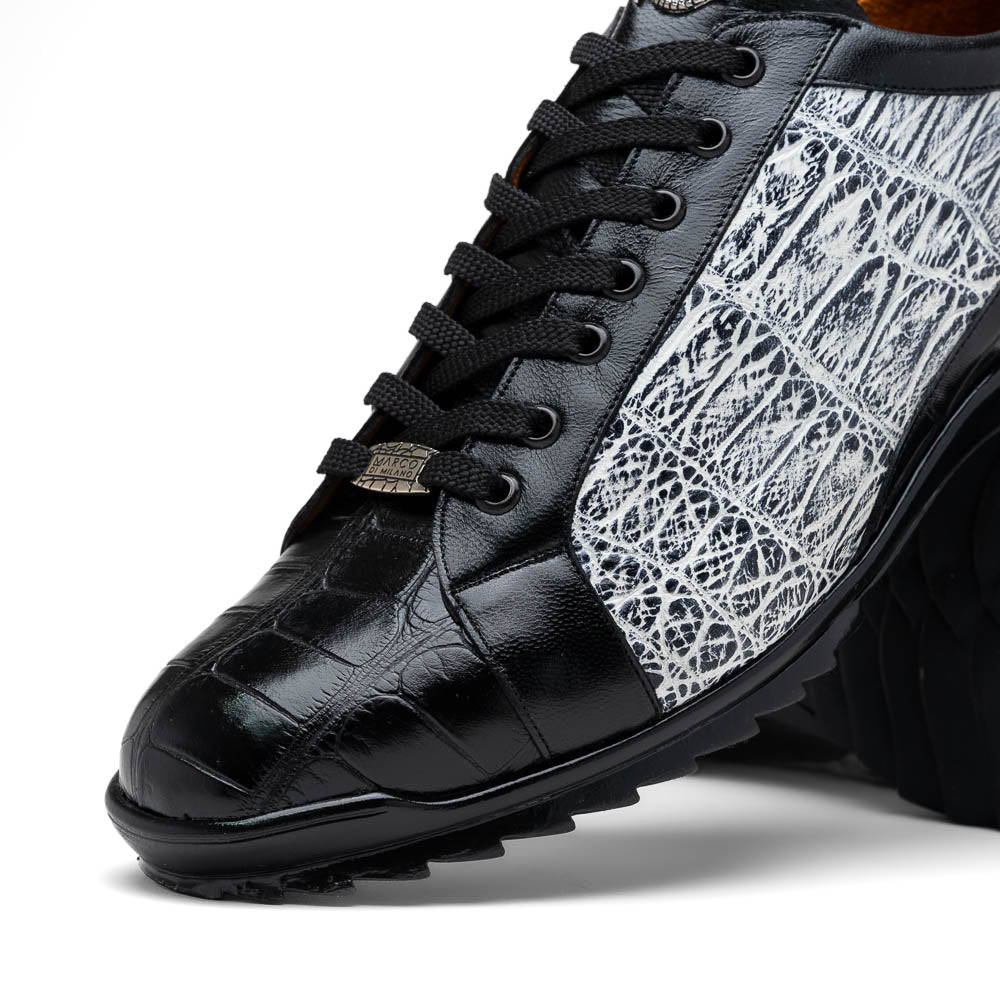 Marco Di Milano Cairo Alligator Sneakers Black/White