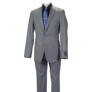 Carlo Lusso Medium Gray Two-button Poly Blend Suit