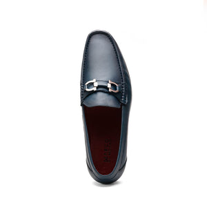 Marco Di Milano Cassarano Men's Calfskin Leather Loafers Navy