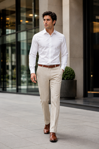 Casual Linen Suit Pants for Men – Breathable Beach Wedding Summer Trousers
