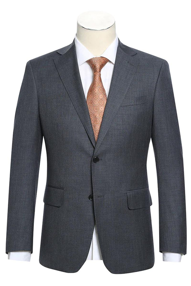 "Charcoal Grey English Laundry Slim Fit Men's Suit - Smart 2 Button Design" - USA Men's Outlet