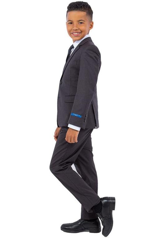 Charcoal Grey Vested Boys' Wedding Suit - Perry Ellis - USA Men's Outlet