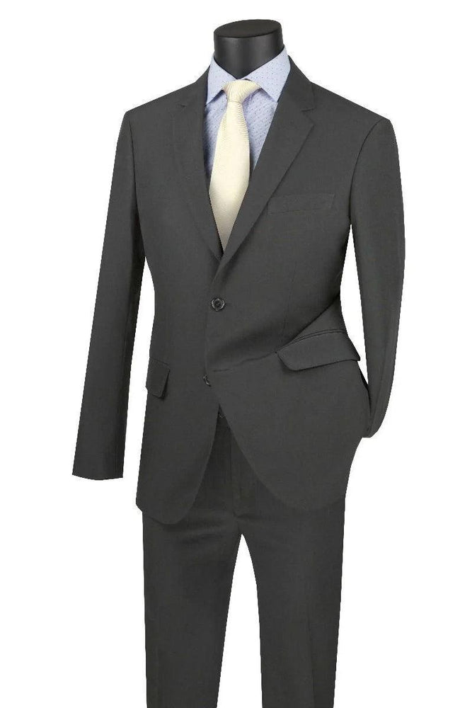 "Charcoal Grey Wool-Blend Suit: Apollo King Modern Fit" - USA Men's Outlet