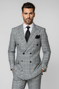 Classic Fit in Black and White Plaid Color by Rossiman