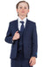 "Chic Navy Blue Vested Boy's Wedding Suit by Perry Ellis" - USA Men's Outlet