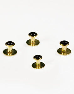 Black Enamel Inset with Gold Setting Studs Set